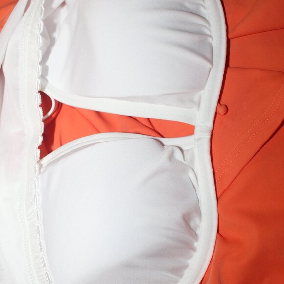 Land's End Coral Chlorine Resistant Underwire Tankini Swimsuit Top Size 10 - Picture 6 of 9